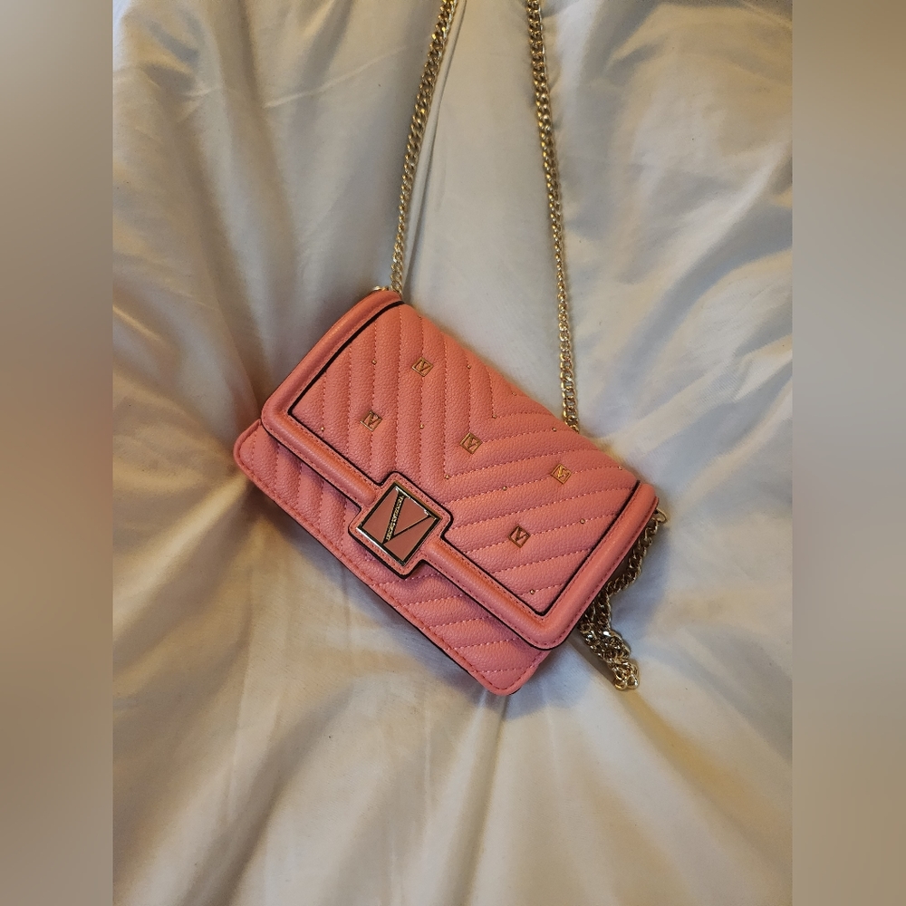 Victoria's Secret Mini Shoulder Bag Purse (Coral)